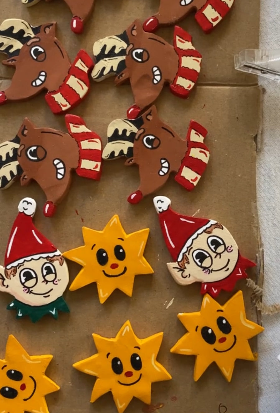 Clay Christmas magnets